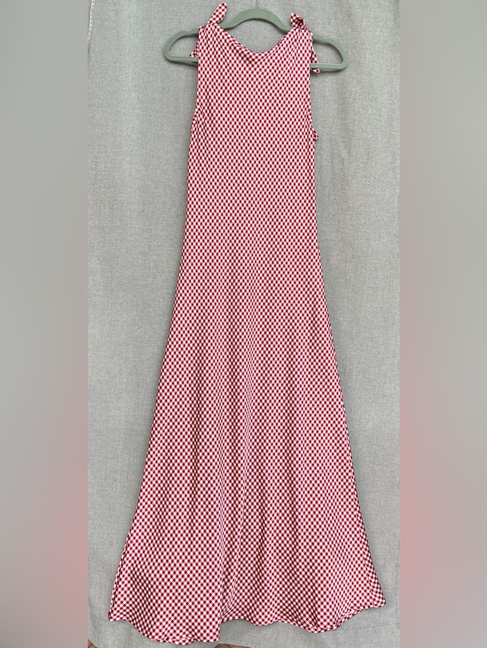 Caroline Constas checkered slip maxi dress white dark red size M - Picture 8 of 16